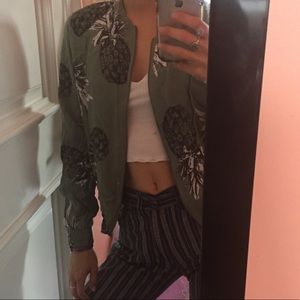 BB Dakota pineapple zip bomber jacket XS